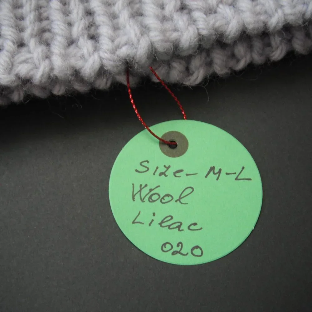 Hand Knitted Hat Toque Adult Size - M-(L) Wool Purple Unisex Color Blue-020 - Picture 7 of 8